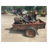 METAL PULL BEHIND TRAILER PROPANE TANK, ENGINE,