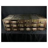 INDUSTRIAL 18 DRAWER METAL BOLT BIN - 34' X 17' X