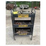 ROLL AROUND METAL SHOP CART WITH CONTENTS - 28" X