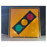 STOPLIGHT METAL ROAD SIGN - 48" X 48"