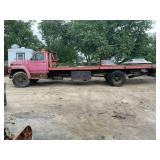 1988 FORD F600 DIESEL ROLL BACK MANUAL TRUCK - VIN