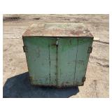 ROLL AROUND METAL PARTS CABINET W/PIPE FITTINGS,