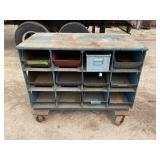 12 SPACE ROLL AROUND PARTS BIN - 54' X 44' X 29'