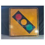 STOPLIGHT METAL ROAD SIGN - 48" X 48"