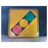 STOPLIGHT METAL ROAD SIGN - 48" X 48"