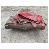 VINTAGE INDUSTRIAL CART WITH CAST IRON WHEELS AND
