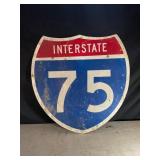 INTERSTATE 75 METAL ROAD SIGN - 36" X 36"