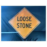 LOOSE STONE METAL ROAD SIGN - 30" X 30"