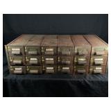 INDUSTRIAL 18 DRAWER METAL BOLT BIN - 34' X 17' X