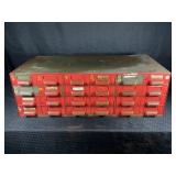 INDUSTRIAL 18 DRAWER METAL BOLT BIN - 34' X 17' X