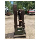 ANTIQUE WALL MOUNT DRILL PRESS WITH STAND AND LOG