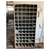 70 BIN METAL BOLT BIN STORAGE CABINET - 37" X 78"