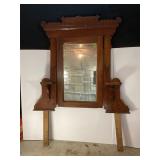 ANTIQUE OAK DRESSER MIRROR - ROUGHLY 35" TALL X