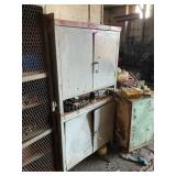 LYON METAL GARAGE STORAGE CABINET WITH CONTENTS -
