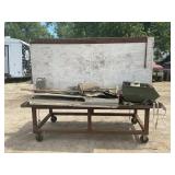 ROLL AROUND WORK STATION WITH CONTENTS - 96" X 49"