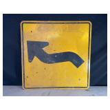 DANGEROUS CURVES AHEAD METAL ROAD SIGN - 30" X 30"