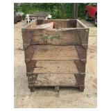 WOOD INDUSTRIAL CRATE WITH PIPE FITTINGS, COPPER
