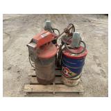 DX AND 3 OTHER GREASE BARRELS WITH PUMPS