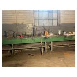 CONTENTS OF WORKBENCH, TOOLS, LAMPS, PLATES,