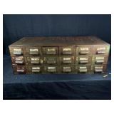 INDUSTRIAL 18 DRAWER METAL BOLT BIN - 34' X 17' X