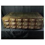 INDUSTRIAL 18 DRAWER METAL BOLT BIN - 34' X 17' X