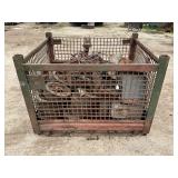 INDUSTRIAL STACKABLE METAL CRATE WITH INDUSTRIAL