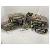 LOT OF FIVE VINTAGE CAR RADIOS