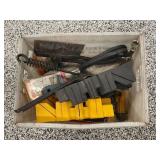 LOT OF ASSORTED METAL TOOLS. SCRAPERS, ASH TRAYS,