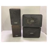 FOUR OUTDOOR SPEAKERS. TWO BOSE. TWO KLH