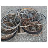 PALLET OF BIKE RIMS. HUFFY SCHWINN AND MORE