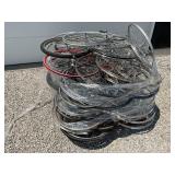 PALLET OF BIKE WHEELS. HUFFY, SCHWINN AND MORE