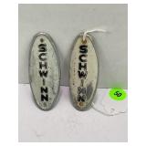 LOT OF 2 SCHWINN HEAD BADGES