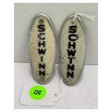 LOT OF 2 SCHWINN HEAD BADGES