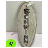 BLACK OVER WHITE SCHWINN HEAD BADGE