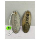 LOT OF 2 SCHWINN HEAD BADGES