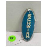 WHITE OVER BLUE SCHWINN HEAD BADGE