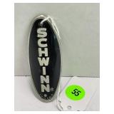 WHITE OVER BLACK SCHWINN HEAD BADGE