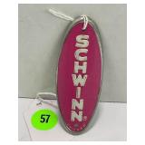 WHITE OVER PINK SCHWINN HEAD BADGE