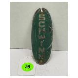 SILVER OVER GREEN BRASS HEAD BADGE