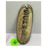 BRASS SILVER OVER WHITE SCHWINN HEAD BADGE
