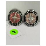 LOT OF 2 SCHWINN HEAD BADGES
