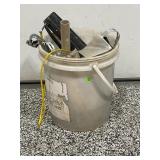 BUCKET OF ASSORTED BIKE PARTS  SCHWINN, HUFFY, AND