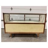 WOODEN GLASS DISPLAY CASE 60" X 22"X 31"