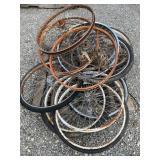 PALLET OF BIKE RIMS. HUFFY, SCHWINN AND MORE