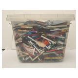 HUGE LOT OF ADVERTISING PENS AND PENCILS IN TOTE