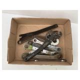 LARGE LOT OF ASSORTED PLIERS, HAMMERS, RATCHET