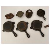 WAGNER WARE CAST IRON ASHTRAYS, VINTAGE LOCK WITH