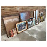 LARGE LOT OF ASSORTED PICTURES, MIRRORS AND MORE