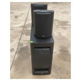 JVC SURROUND SOUND SYSTEM - BASS AND TWO SPEAKERS