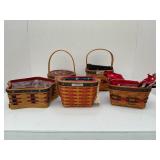 LOT OF 5 LONGABERGER INAUGURAL AND FLAG BASKETS